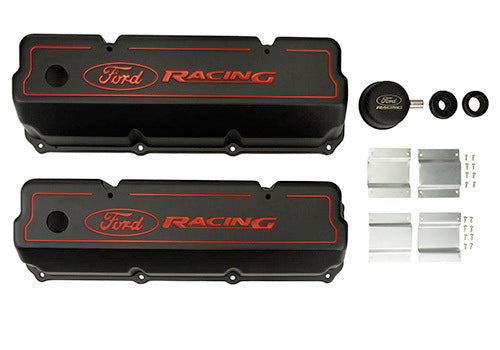 351C Aluminum Valve Cover Set - Black Finish