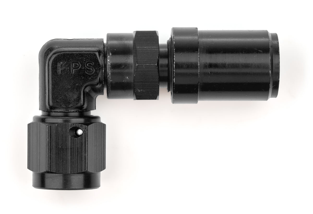 6AN  90Deg Race-rite Low Profile Fitting Blk