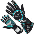 Glove Flex Small Black / Flo Blue SFI 3.3/5