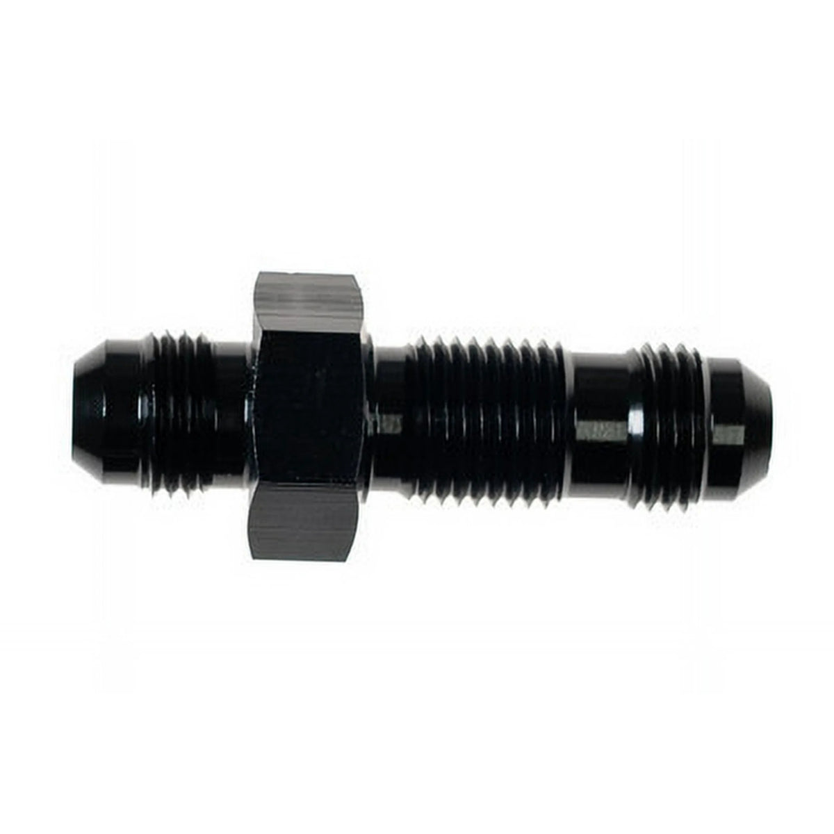 6AN Bulkhead Adapter Straight Male Male Black