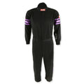 Black Suit Single Layer Kids Medium Purple Trim