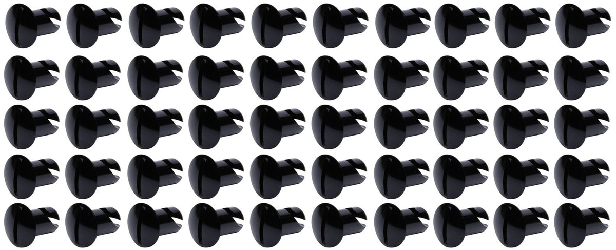 Oval Head Dzus Buttons .500 Long 50 Pack Black