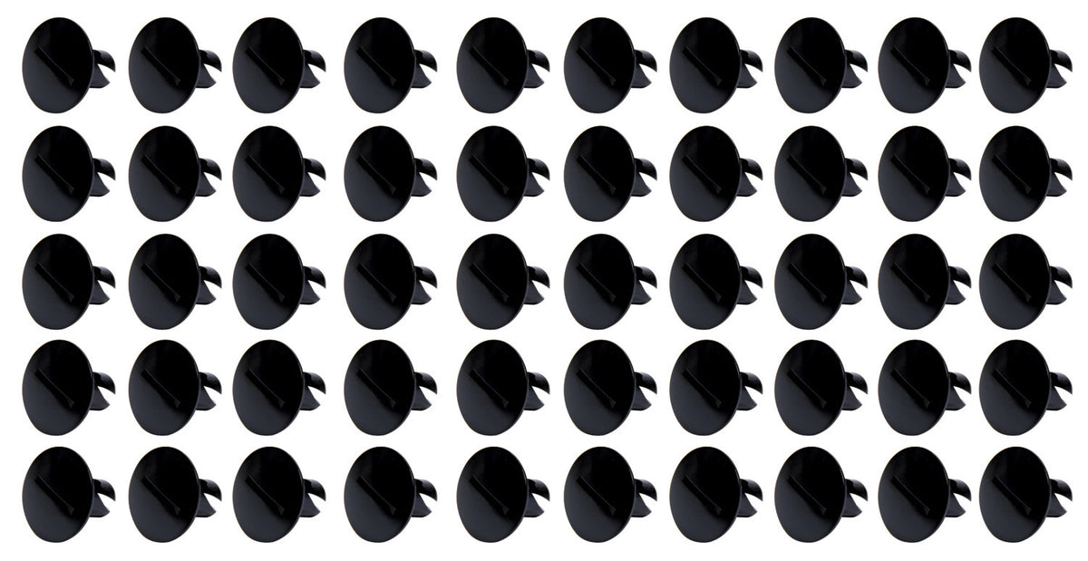Large Head Dzus Buttons .500 Long 50 Pack Black