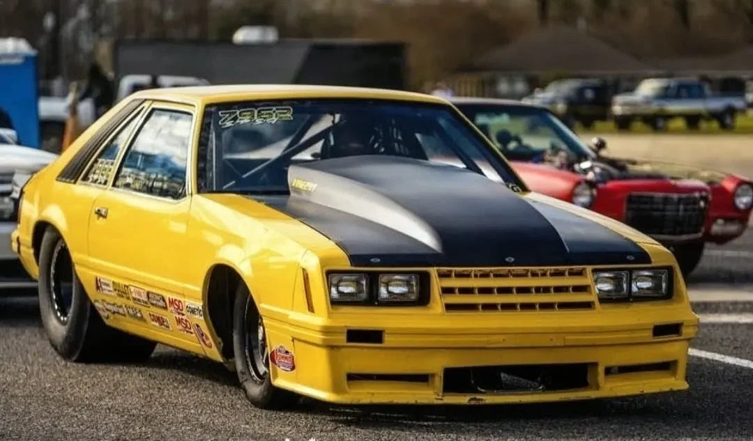 Yellow Sixty-Foot Performance Foxbody race car